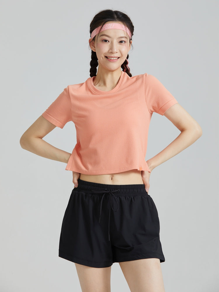 ゆったりとした通気性のあるパネル半袖 - SLOLI