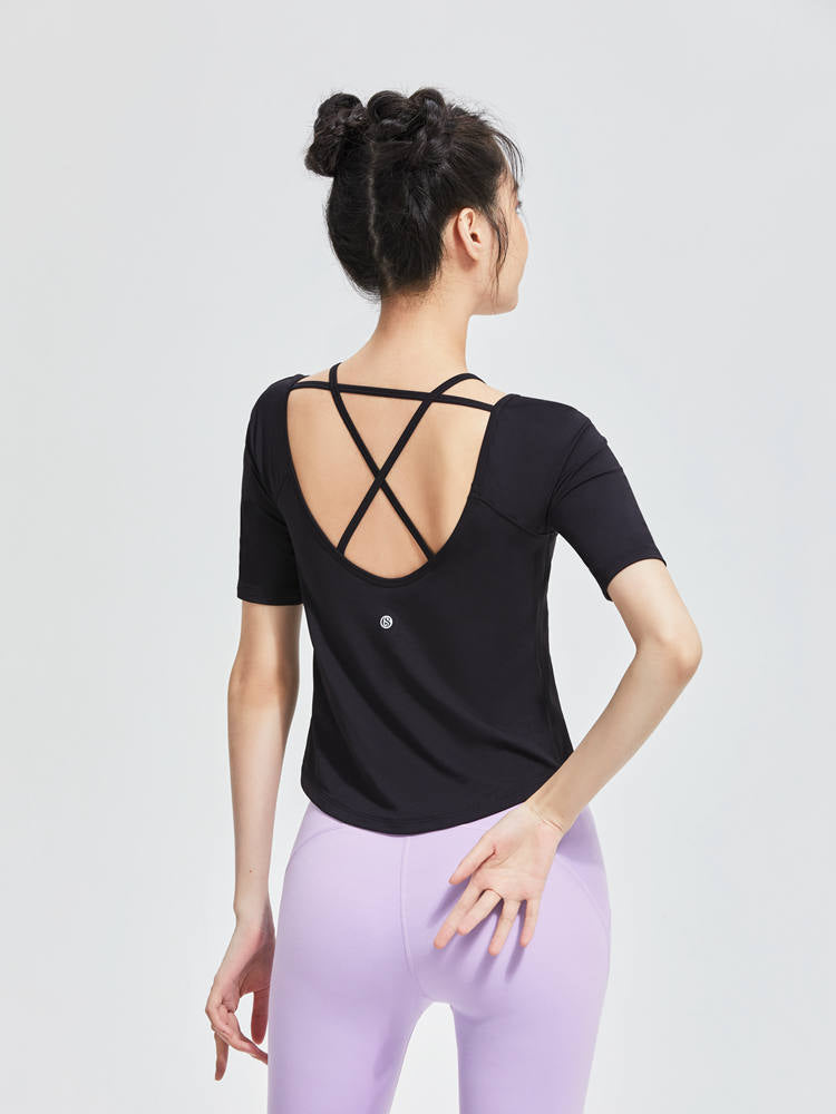 カップ付5分袖Tシャツ - SLOLI
