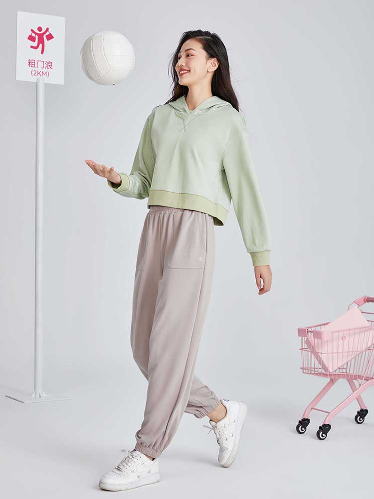 抗菌 ショート丈ゆったりフーディー - SLOLI