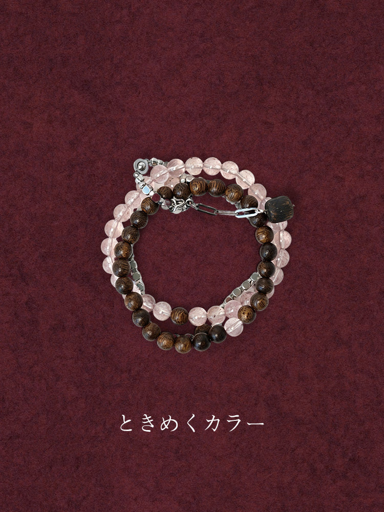 【幸運の3連】Sansheng / 1本ずつ離れる「三生万物」エナジーブレスレット / 沈香木×チタン×選べる3種天然石