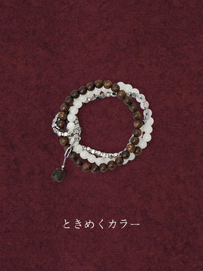 【幸運の3連】Sansheng / 1本ずつ離れる「三生万物」エナジーブレスレット / 沈香木×チタン×選べる3種天然石